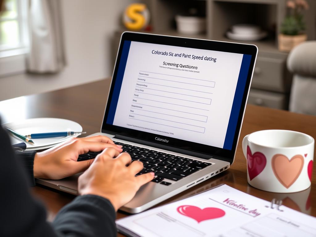 Colorado singles completing application for sip and paint speed dating Valentine's event