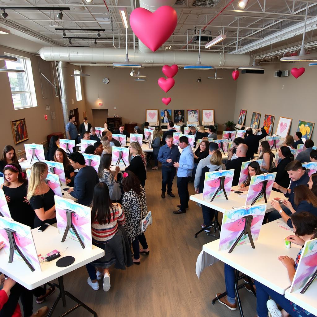 Screened participants at Colorado sip and paint speed dating event in a safe environment